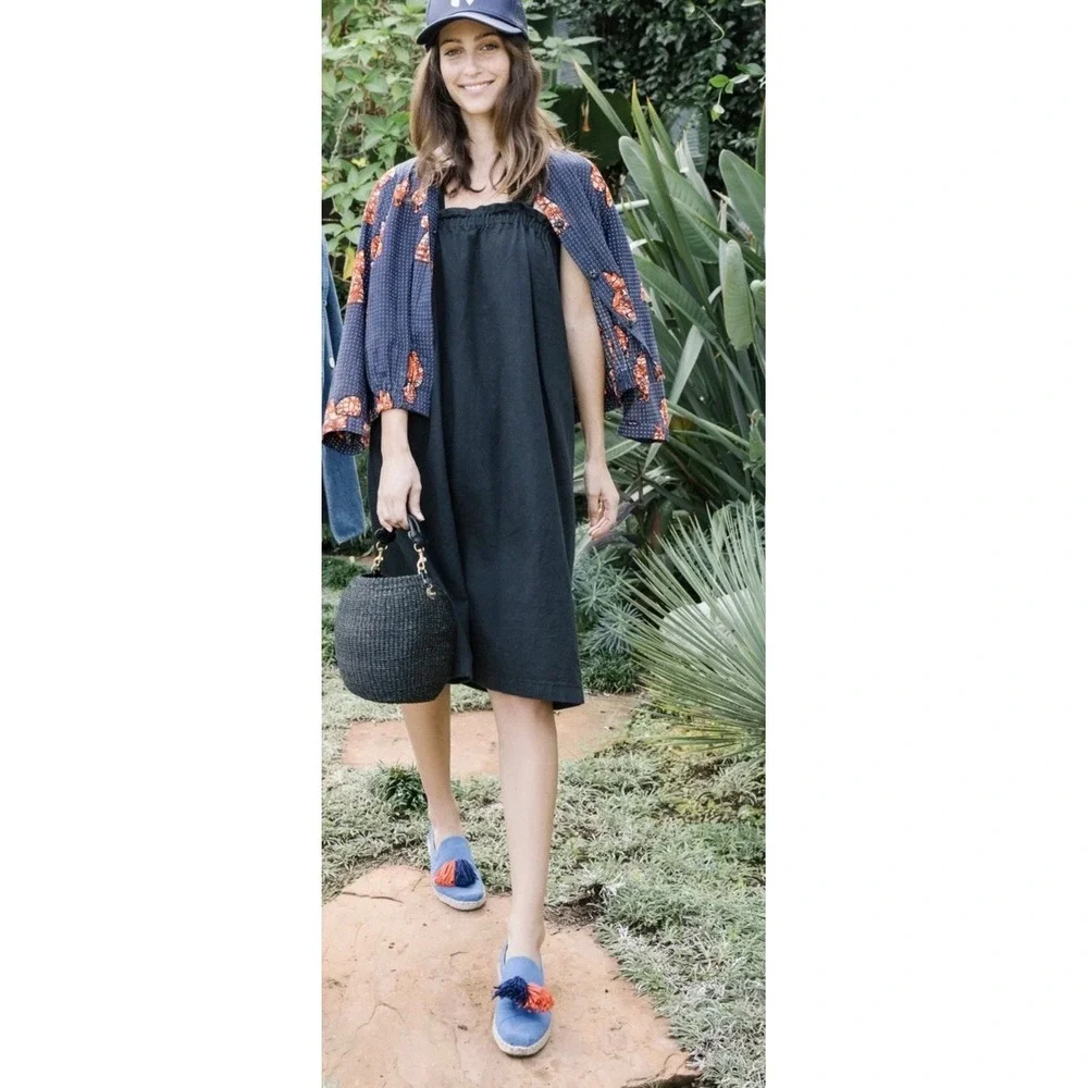 TOMS x Clare V. Sz 8 Deconstructed Alpargata Denim Tassel Espadrille Flats